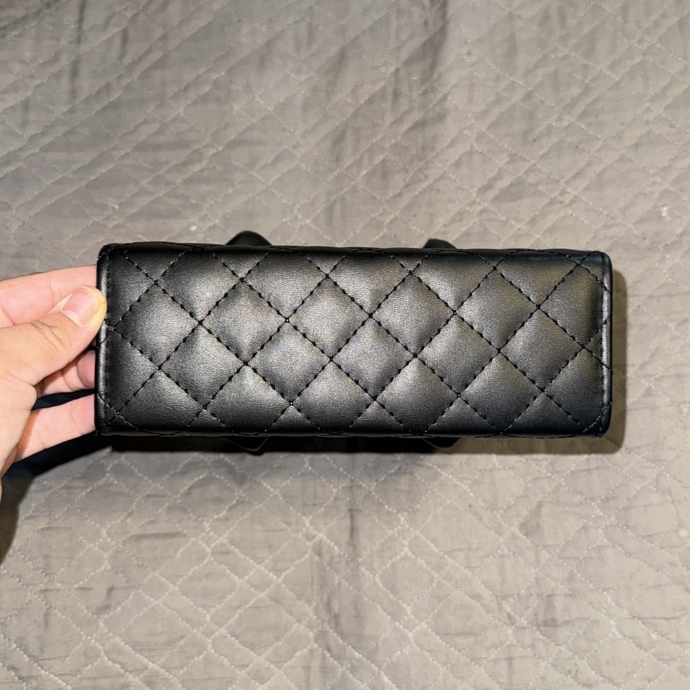 SHEIN Women’s Black Lightweight Quilted Double Handle Crossbody Square Bag - Picture 6 of 8